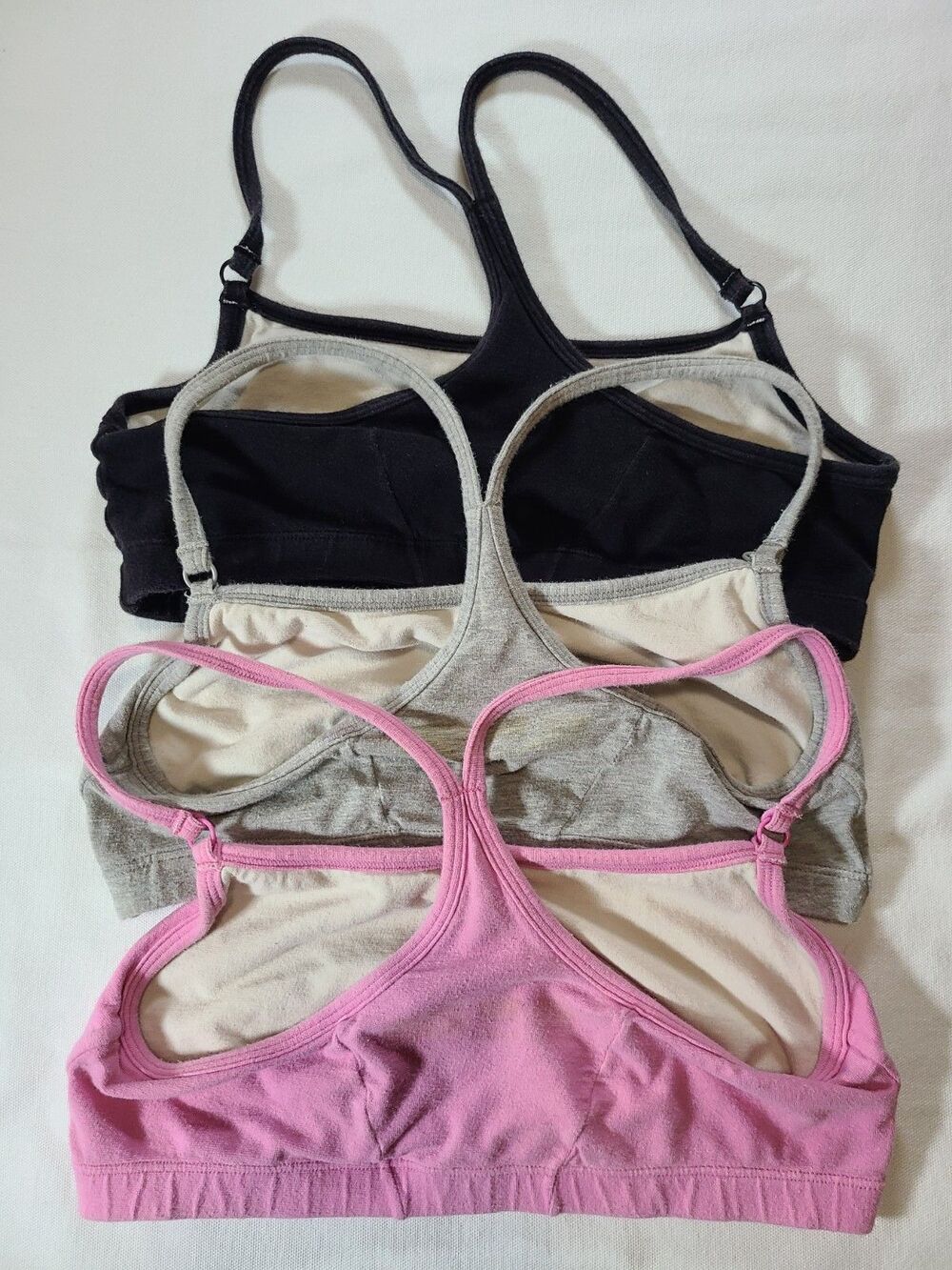 Fruit of the Loom Bralettes 3 Pack Small Cotton Stretch Adjustable Straps - Picture 2 of 3